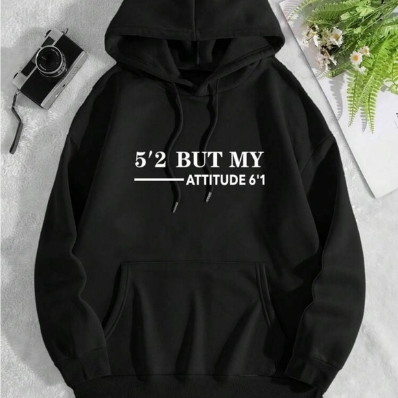 SHEIN Sweaters - Black Attitude Sweatshirt
